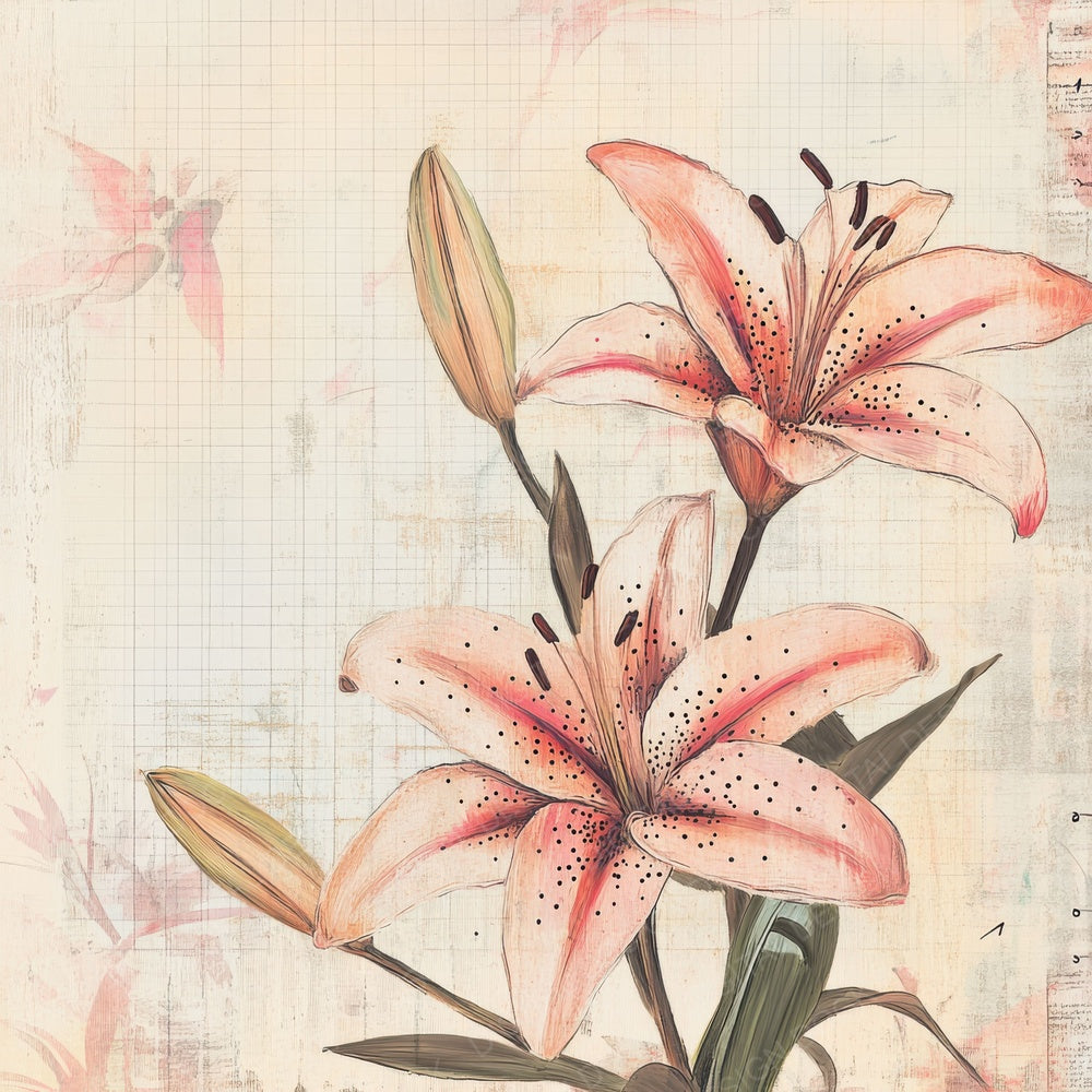 Sketch Lily Notepad Digital Paper Pack (DDD003603)