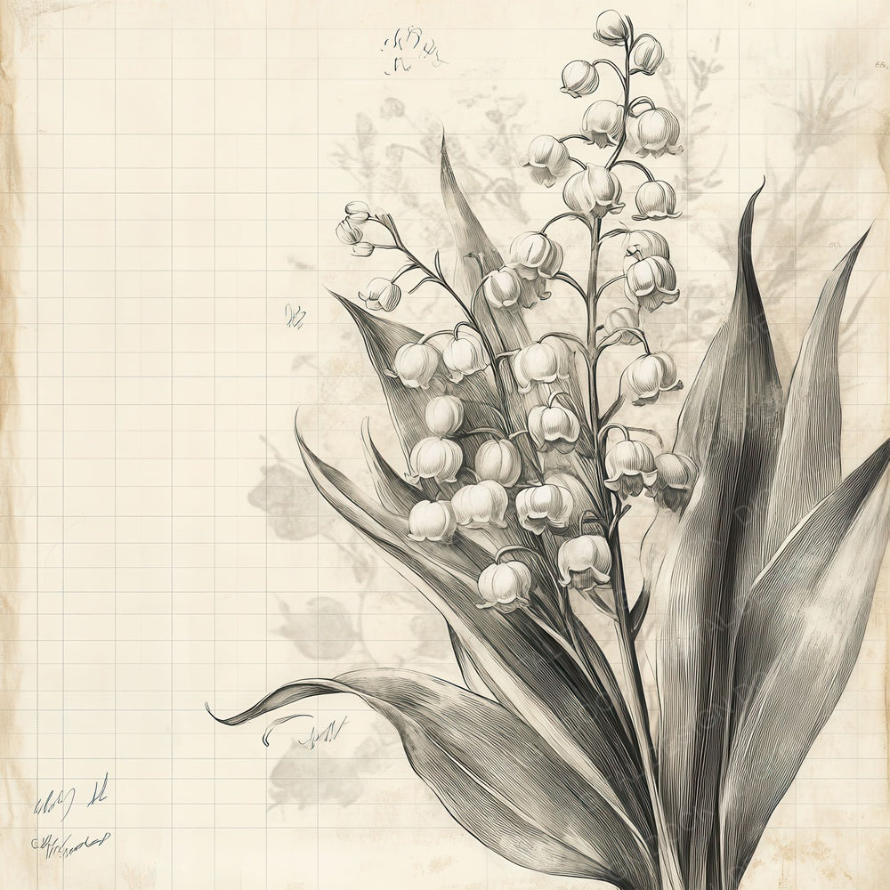 Sketch Lily Valley Notepad Digital Paper Pack (DDD003605)