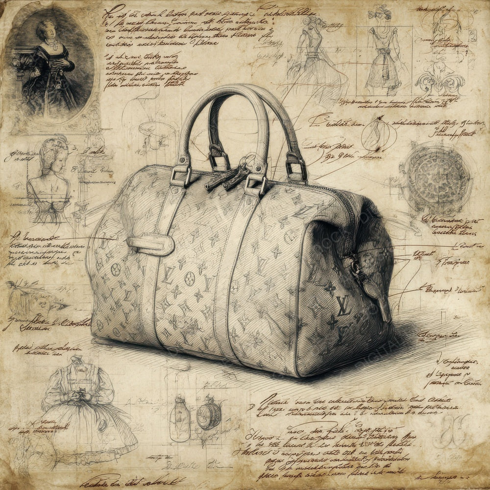 Sketch Louis Vuitton Speedy Bag Digital Paper Pack (DDD003607)