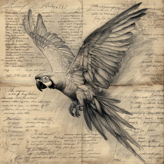 Sketch Macaw Wing Spread Digital Paper Pack (DDD003609)