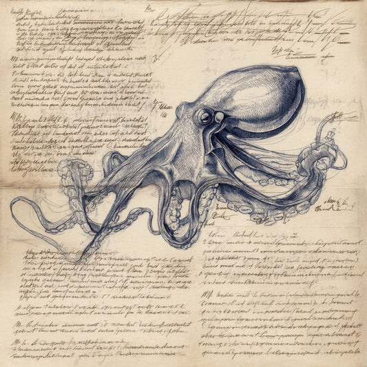 Sketch Octopus Anatomy Digital Paper Pack (DDD003626)