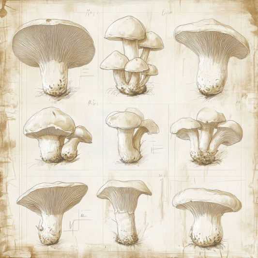 Sketch Oyster Mushroom Notepad Digital Paper Pack (DDD003629)