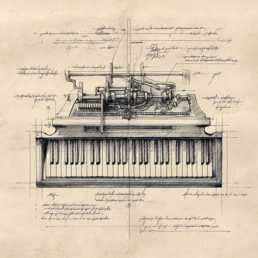 Sketch Piano Keyboard Top Digital Paper Pack (DDD003636)