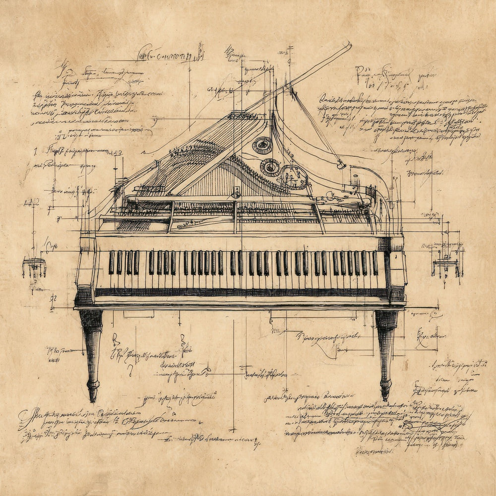 Sketch Piano Keyboard Top Digital Paper Pack (DDD003636)