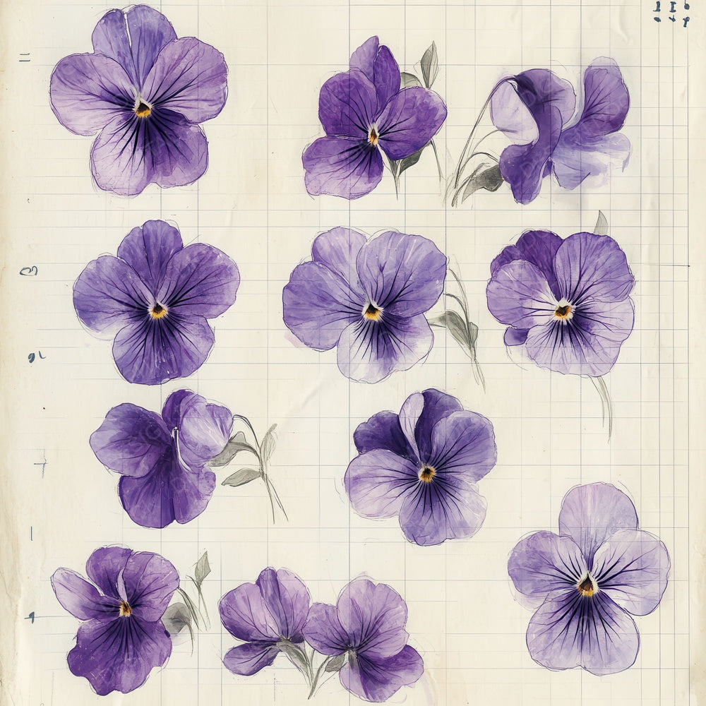 Sketch Purple Violet Notepad Digital Paper Pack (DDD003648)