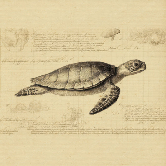 Sketch Sea Turtle Plate Digital Paper Pack (DDD003660)