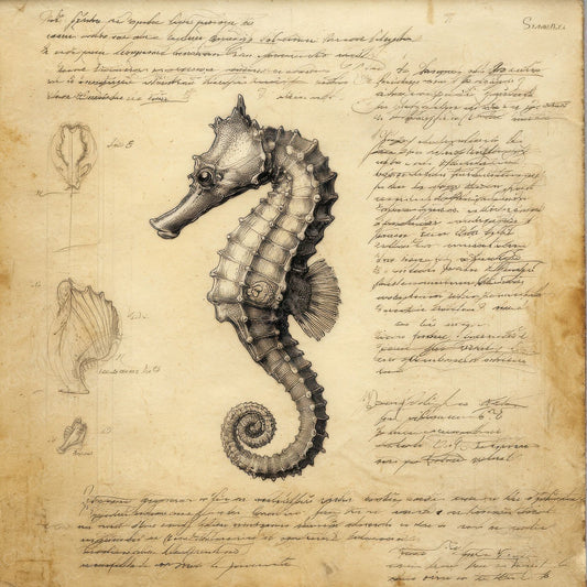 Sketch Seahorse Specimen Digital Paper Pack (DDD003662)