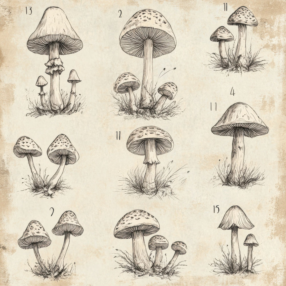 Sketch Shaggy Inkcap Notepad Digital Paper Pack (DDD003663)