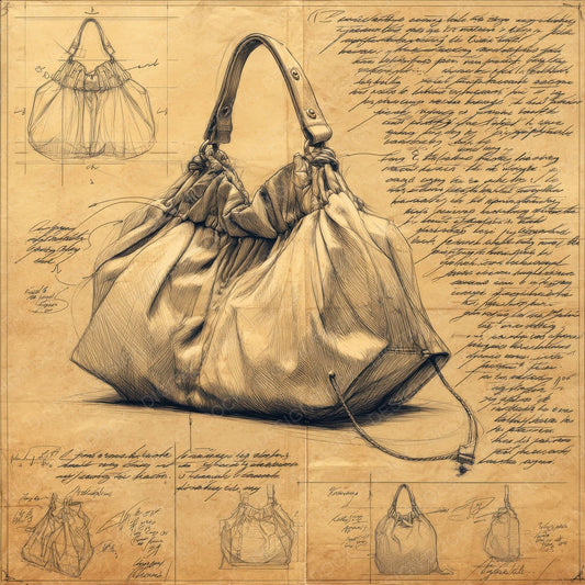Sketch Slouchy Hobo Handbag Digital Paper Pack (DDD003664)