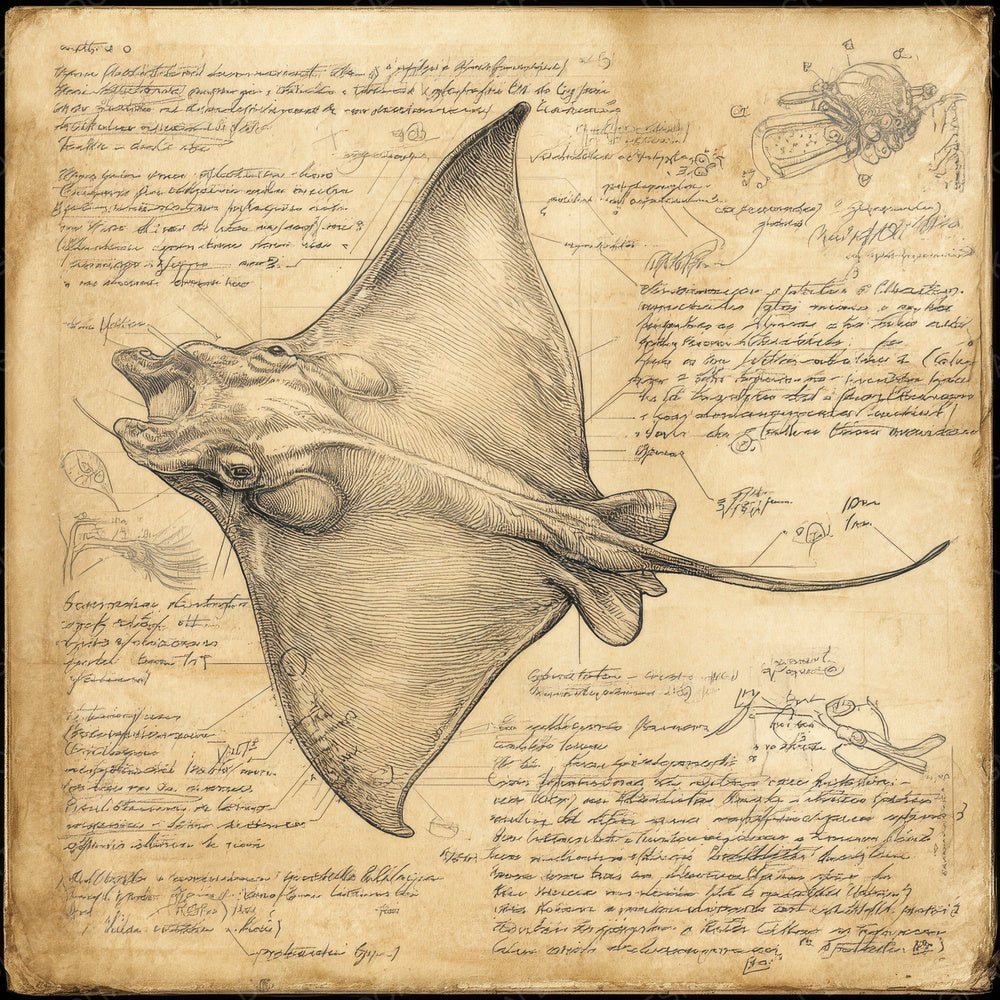 Sketch Stingray Diagram Digital Paper Pack (DDD003669)