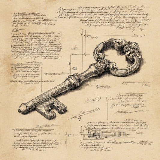 Sketch Vintage Key Handle Digital Paper Pack (DDD003695)