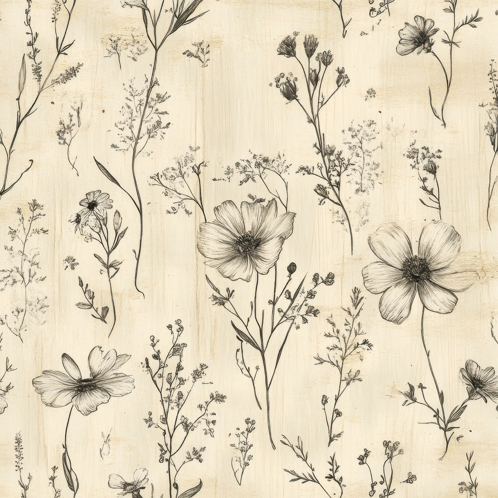 Sketch Wildflower Wood Digital Paper Pack (DDD003706)