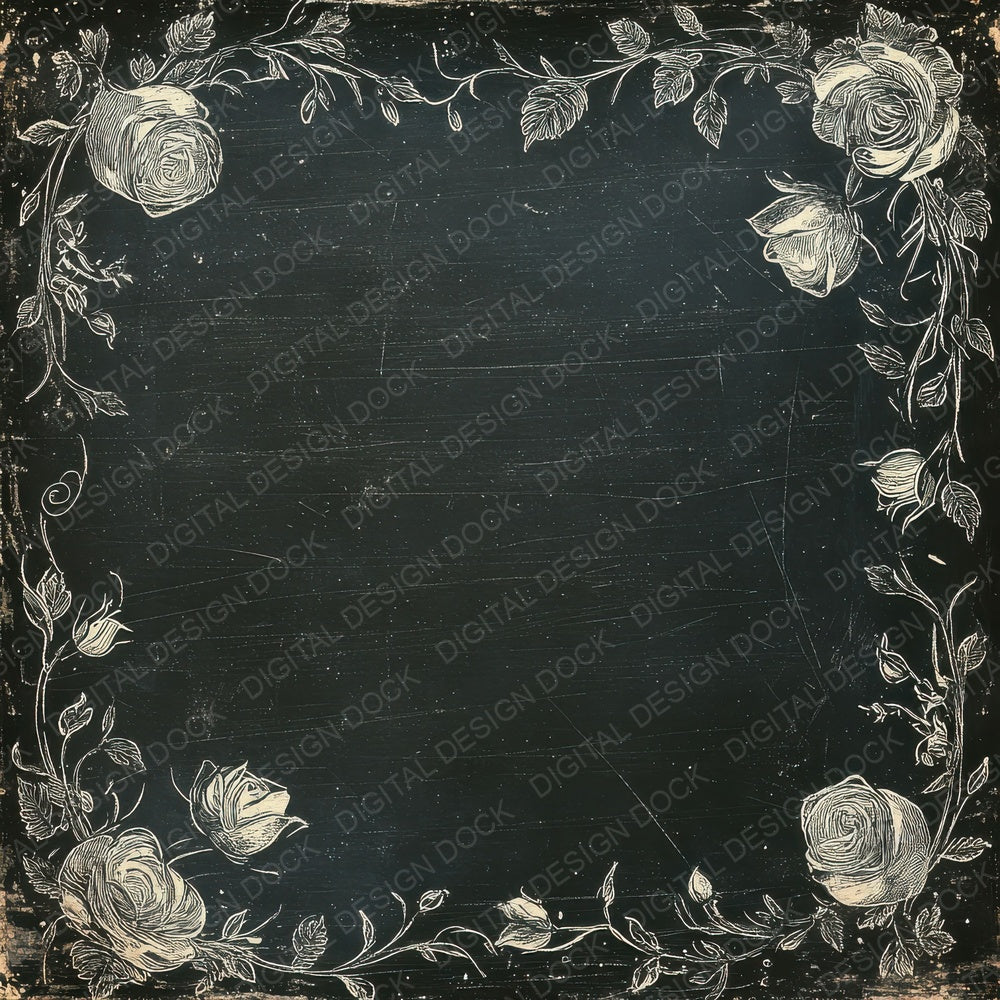 Slate Chalk Florals Digital Paper Pack (DDD003722)
