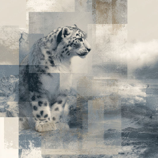 Snow Leopard Alpine Moodboard Digital Paper Pack (DDD003740)