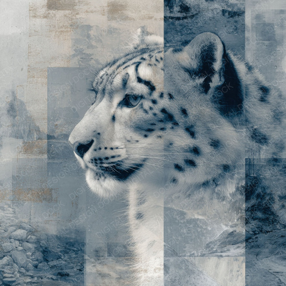 Snow Leopard Alpine Moodboard Digital Paper Pack (DDD003740)