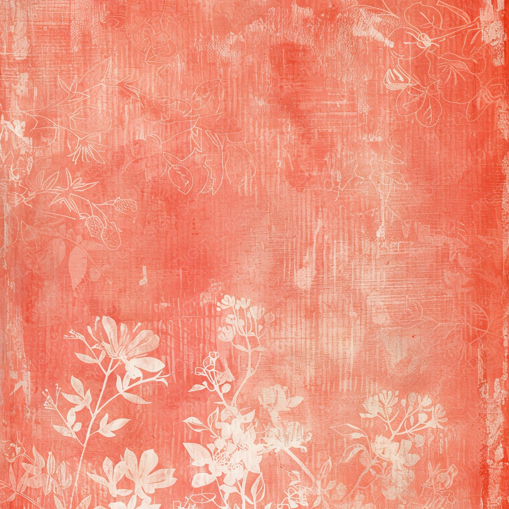 Soft Coral Floral Motifs Digital Paper Pack (DDD003746)