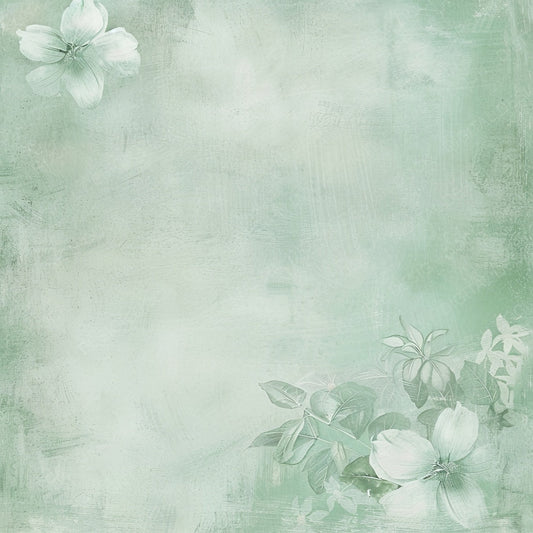 Soft Mint Green Floral Lace Digital Paper Pack (DDD003755)