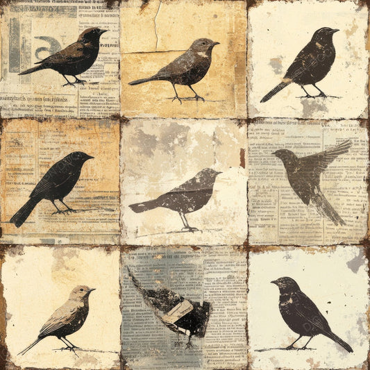 Songbird News Cutouts Digital Paper Pack (DDD003767)