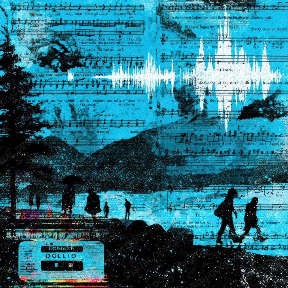Soundwave Script Frame Digital Paper Pack (DDD003772)