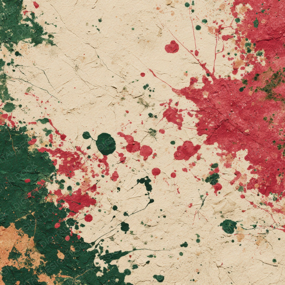 Splatter Crimson Green Digital Paper Pack (DDD003794)