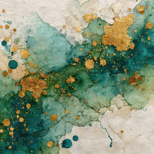 Splatter Emerald Gold Digital Paper Pack (DDD003795)