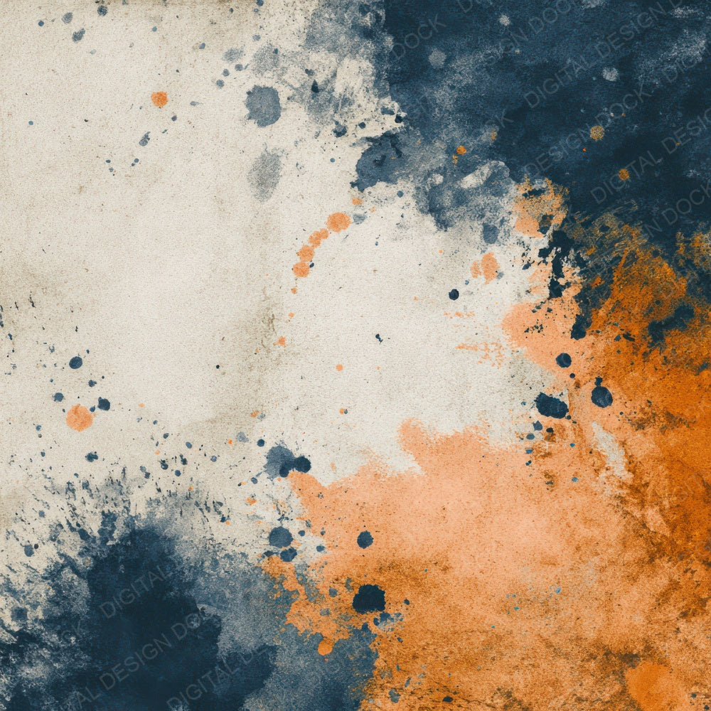Splatter Navy Orange Digital Paper Pack (DDD003800)