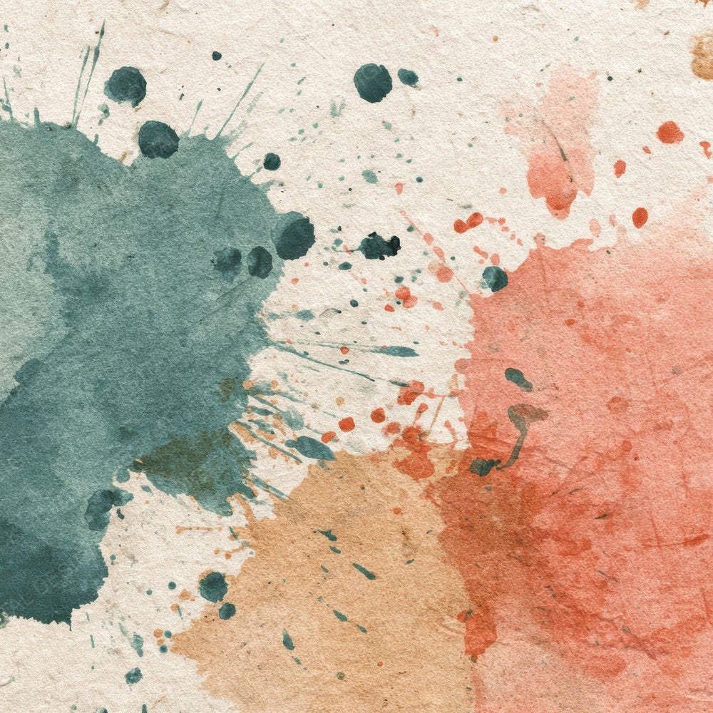 Splatter Teal Coral Digital Paper Pack (DDD003812)