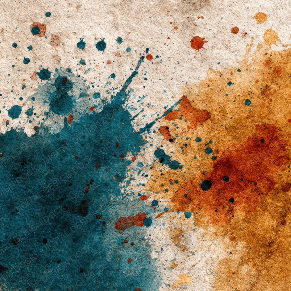 Splatter Turquoise Sienna Digital Paper Pack (DDD003814)