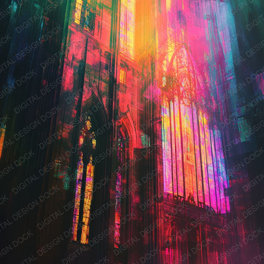 Stained Glass Fracture Digital Paper Pack (DDD003832)