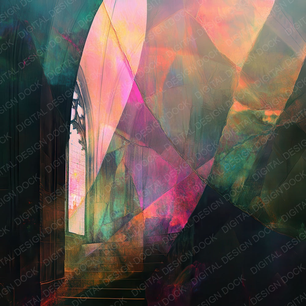 Stained Glass Fracture Digital Paper Pack (DDD003832)