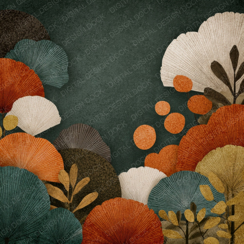 Stencil Leaf Graphic Digital Paper Pack (DDD003858)