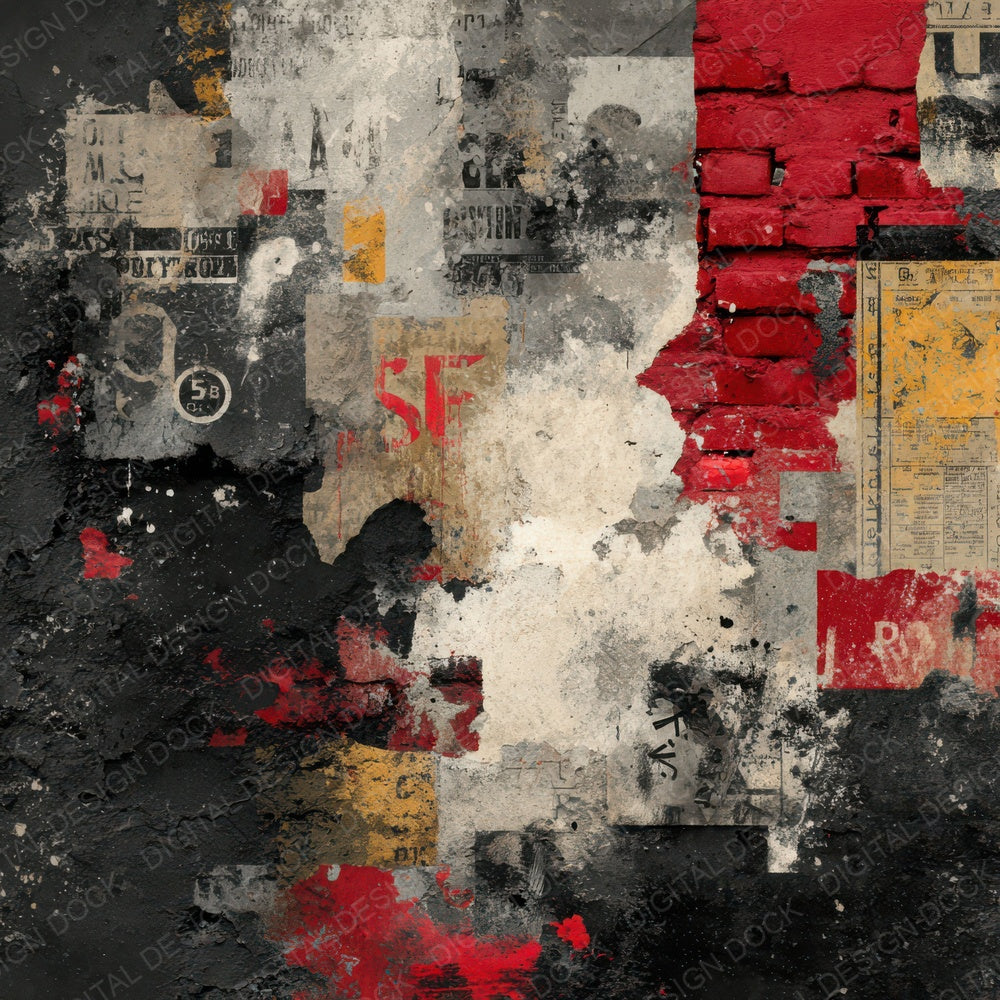Subway Grunge Collage Digital Paper Pack (DDD003885)