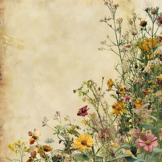 Sunlit Wildflower Edge Digital Paper Pack (DDD003905)