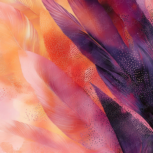 Sunset Feather Scale Digital Paper Pack (DDD003909)