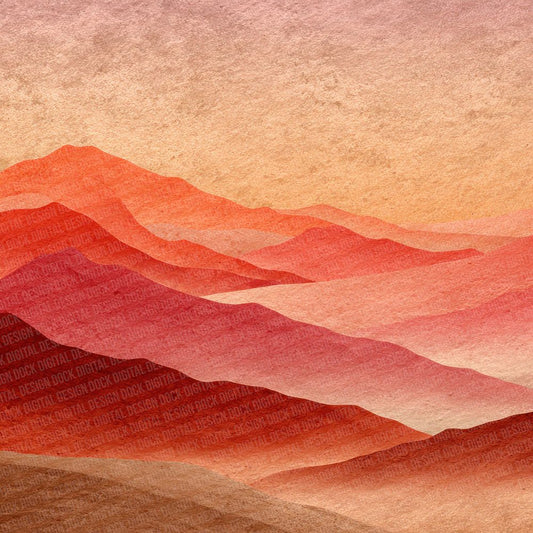 Sunset Glow Boho Landscape Digital Paper Pack (DDD003910)