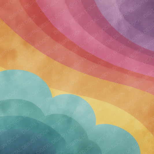 Sunset Wave Retro Digital Paper Pack (DDD003912)