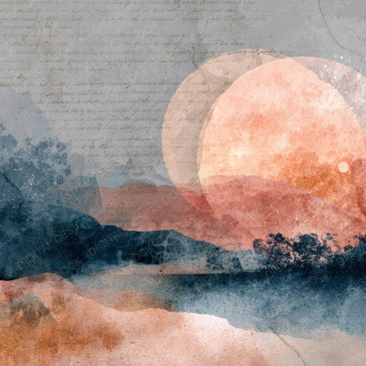 Surreal Dream Art Layers Script Digital Paper Pack (DDD003916)