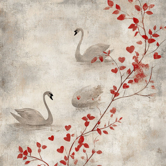Swan Wheat Heart Digital Paper Pack (DDD003923)