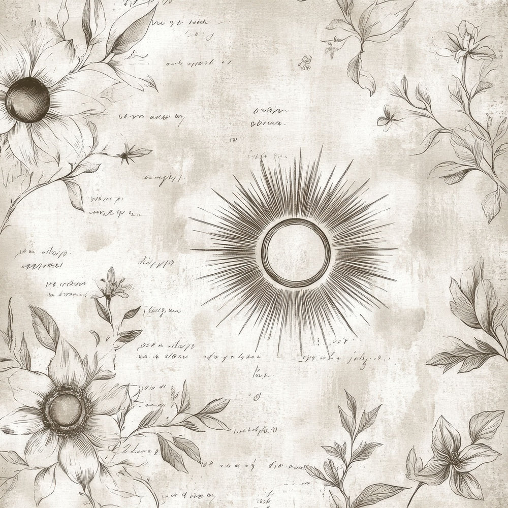 Taupe Sunburst Notes Digital Paper Pack (DDD003954)