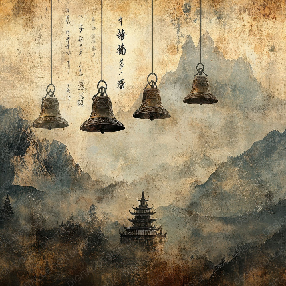 Temple Bell Flags Digital Paper Pack (DDD003971)