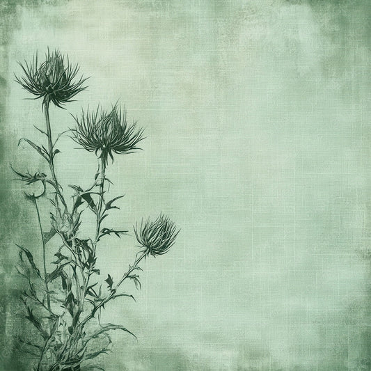 Thistle Green Engraving Digital Paper Pack (DDD003998)