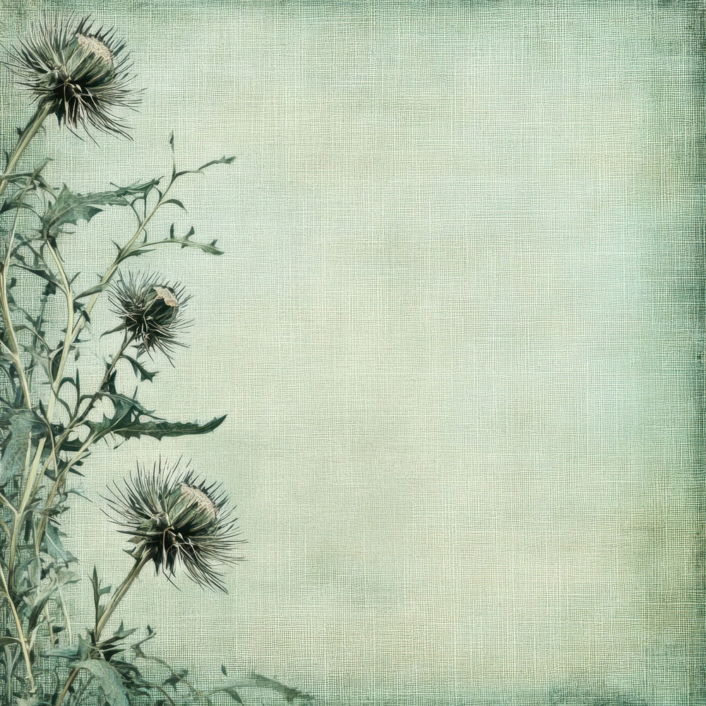Thistle Green Engraving Digital Paper Pack (DDD003998)