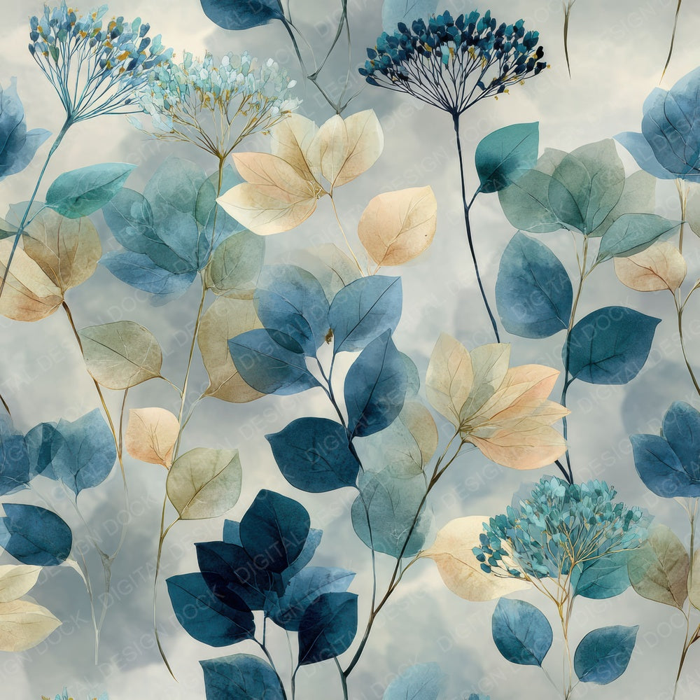 Tonal Botanical Silhouettes Digital Paper Pack (DDD004019)