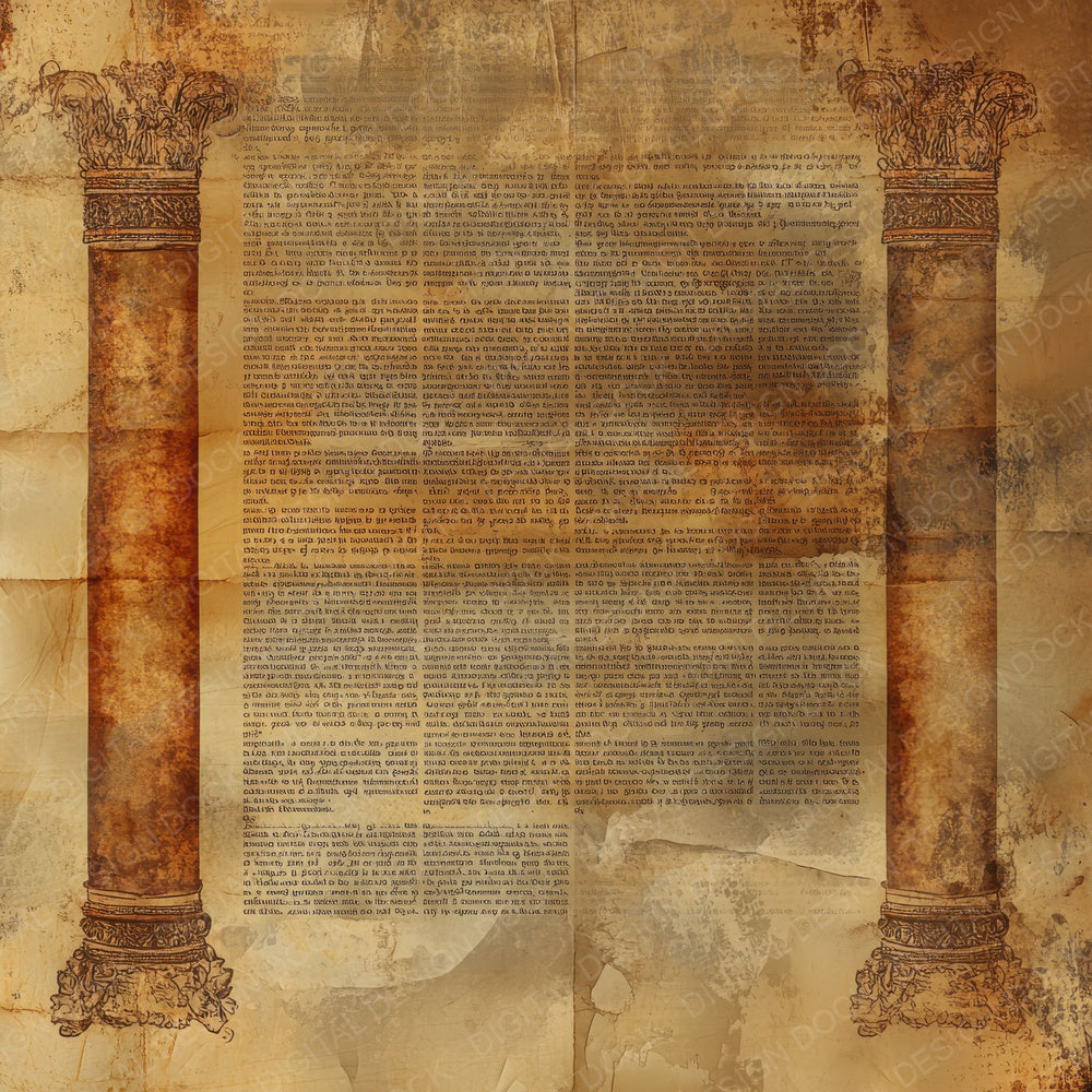 Torah Scroll Border Digital Paper Pack (DDD004021)