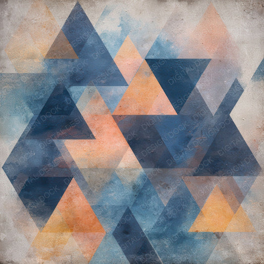 Tribal Geometric Navy Coral Digital Paper Pack (DDD004072)