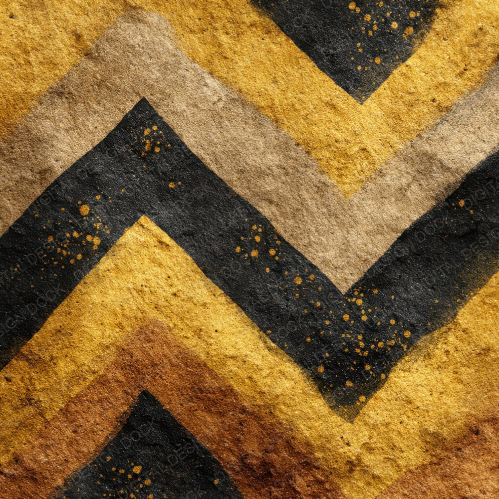 Tribal Zigzag Ochre Black Digital Paper Pack (DDD004084)