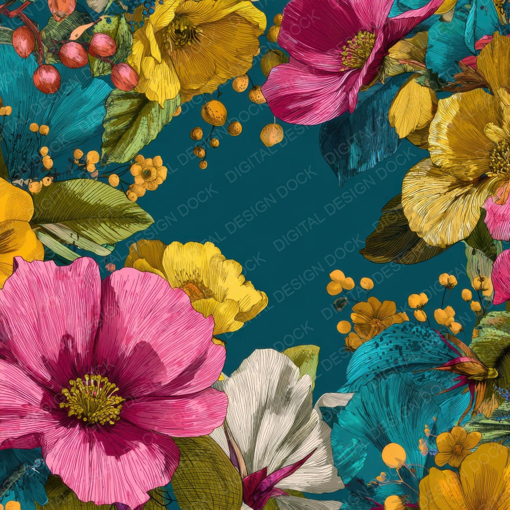 Tropical Carnival Florals Digital Paper Pack (DDD004089)