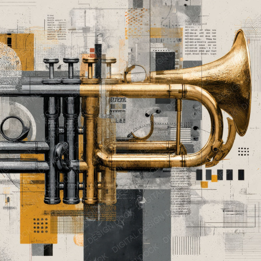 Trumpet Brass Moodboard Digital Paper Pack (DDD004091)