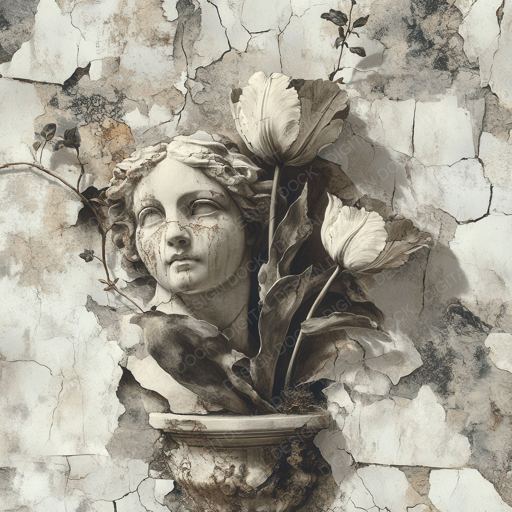 Tulip Statue Marble Digital Paper Pack (DDD004095)