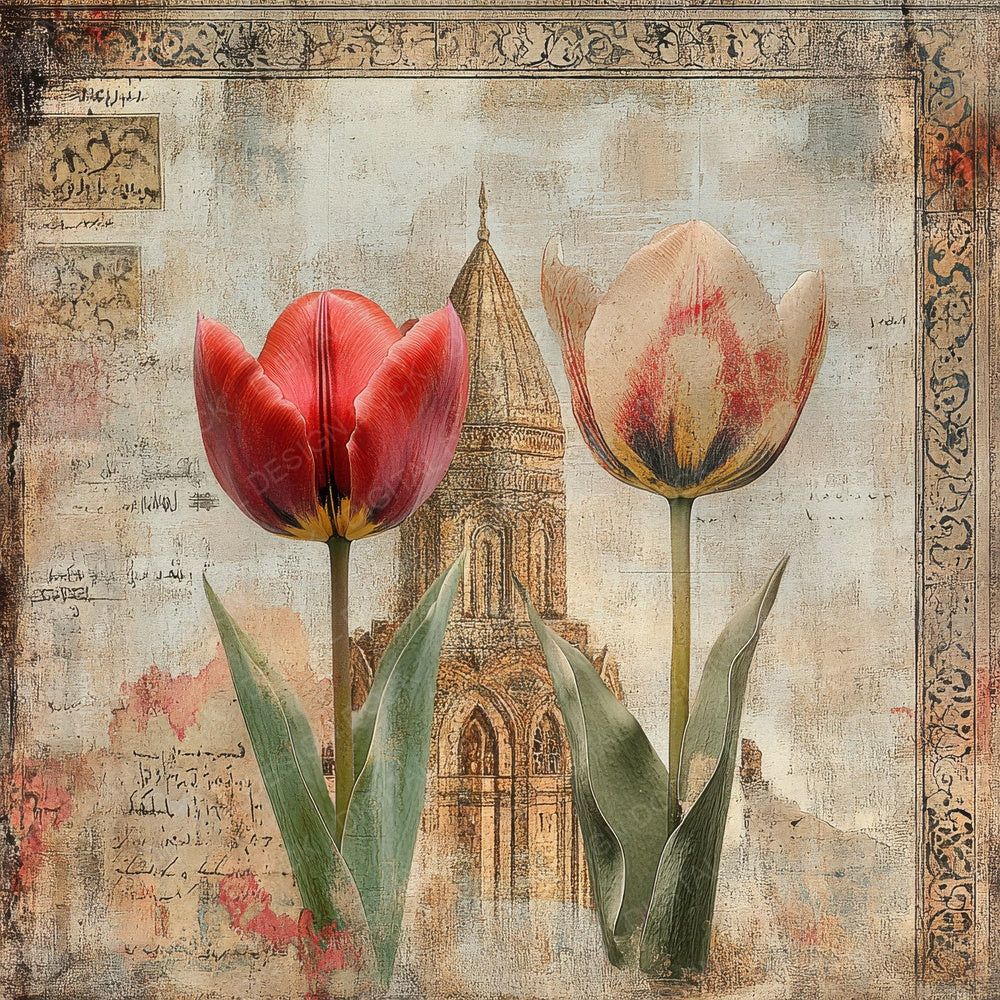 Turkey Tulip Mosaic Digital Paper Pack (DDD004099)